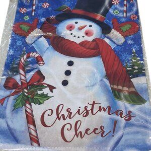 Snowman Christmas Garden Flag Holiday Party Banner Festive Whimsy Winter Decor